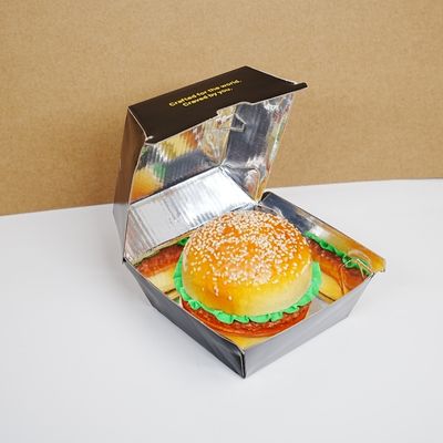 Un bon prix. Produits alimentaires en papier carton hamburger à usage unique emballage de restauration rapide boîte à hamburgers personnalisation en ligne