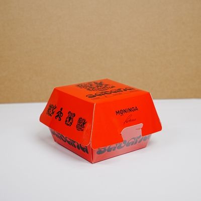 Un bon prix. Boîte à hamburgers biodégradable Emballage d'impression sur mesure Emballage en carton Boîte à hamburgers en papier en ligne