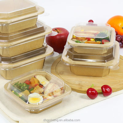 Un bon prix. Bol à emporter octogonal personnalisé en papier kraft pour aliments rapides, écologique et biodégradable, avec couvercle, boîte à lunch en ligne