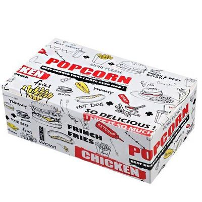 Un bon prix. Logo imprimé personnalisé pour poulet frit frites popcorn fast food à emporter boîte en papier biodégradable en ligne