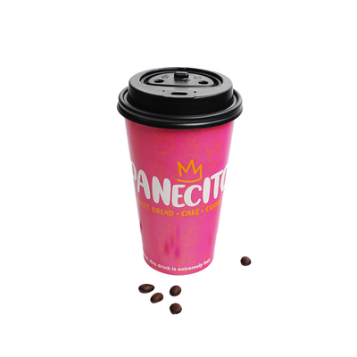 Customized logo disposable double-layer hot drink coffee cup with water-based coating and lid
