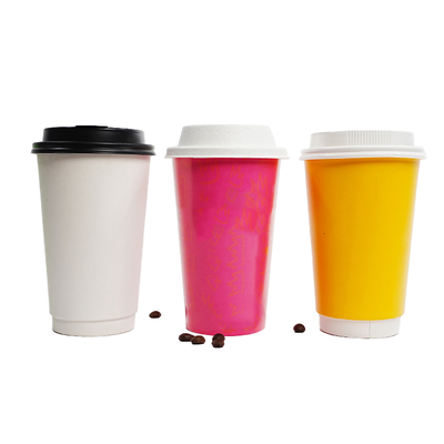 Un buen precio. Vaso de papel para café personalizado de fábrica, vaso de papel desechable de doble pared para bebidas calientes, té con leche, con tapa en línea