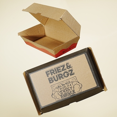 Customized printed logo disposable fast food burger and french fry paper box