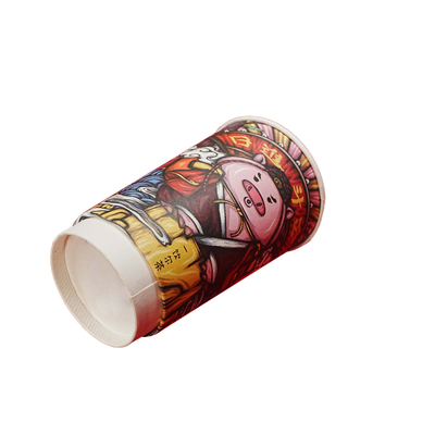 Eco-friendly disposable paper cup customized 8oz 10oz 14oz 16oz 18oz 20oz double-layer hot coffee paper cup with lid