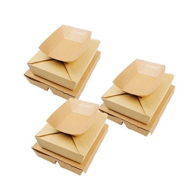 قیمت خوب Wholesale customized eco-friendly biodegradable food grade disposable fast food takeaway paper box آنلاین