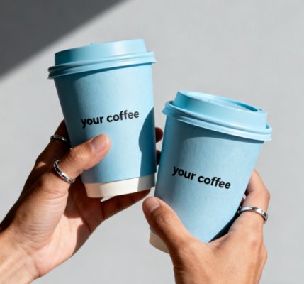 Eco-friendly custom printed logo hot drink double-layer coffee paper cup