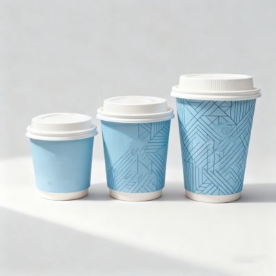 Eco-friendly custom printed logo disposable coffee paper cup set