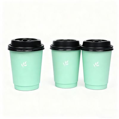 Eco-friendly food grade coffee paper cup custom logo hot drink paper cup with lid