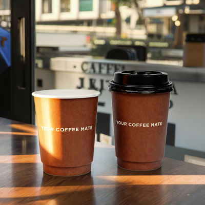 Disposable double-layer hot drink paper cup coffee cup customized eco-friendly water-based coating paper cup