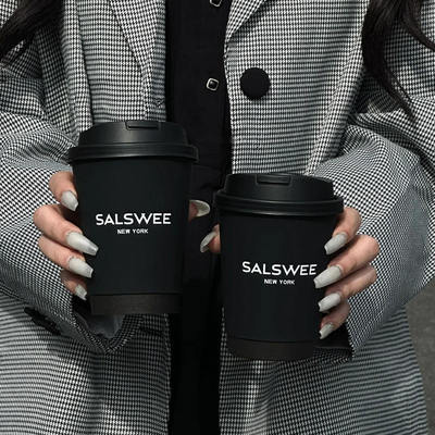 Disposable dual wallpaper cup customized eco-friendly hot cold drink coffee cup set