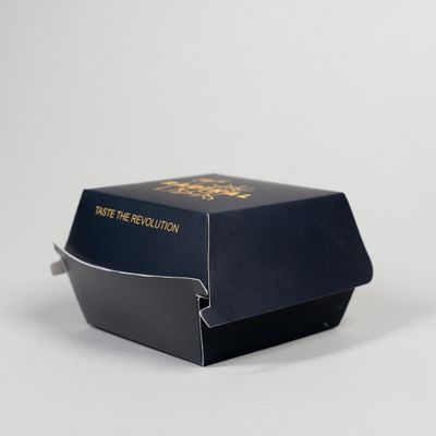 Eco-friendly custom logo biodegradable food grade fast food takeaway burger box
