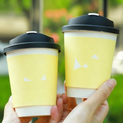 Harga yang bagus Cangkir Kertas Kopi Panas Isolasi Panas Lapisan Ganda Cetak Kustom dengan Tutup Anti Bocor on line