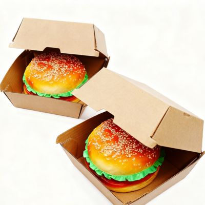Dobra cena. Ekologiczne i biodegradowalne opakowanie z tektury falistej, spersonalizowane pudełko papierowe na hamburgery w Internecie