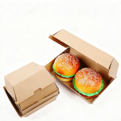 Harga yang bagus Grosir kustom kotak makanan cepat saji sekali pakai ramah lingkungan, burger bawa pulang, dan kotak kentang goreng on line