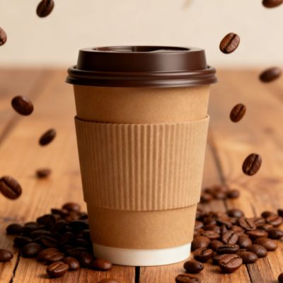 Biodegradable disposable paper cup custom logo hot cold drink double-layer coffee paper cup