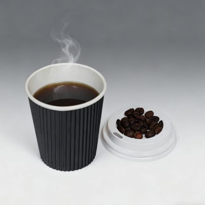 Un buon prezzo. Logo personalizzato Rivestimento a base di acqua ecologico Coppa di carta da caffè a doppia parete con coperchio in linea