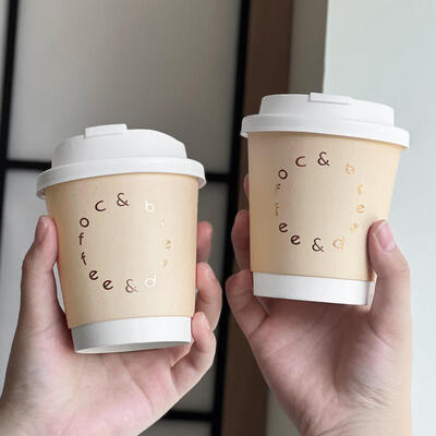 قیمت خوب Biodegradable disposable paper cup customized wholesale hot coffee double-layer paper cup آنلاین