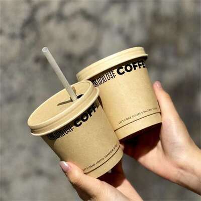 Harga yang bagus Perlengkapan yang disesuaikan ramah lingkungan berbasis air cangkir kertas kopi dua lapis sekali pakai on line