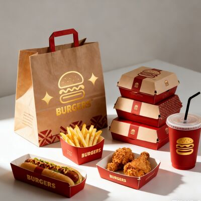 Goede prijs. Gepersonaliseerde waterdichte en oliebestendige hamburger frietjes gebakken kip doos online