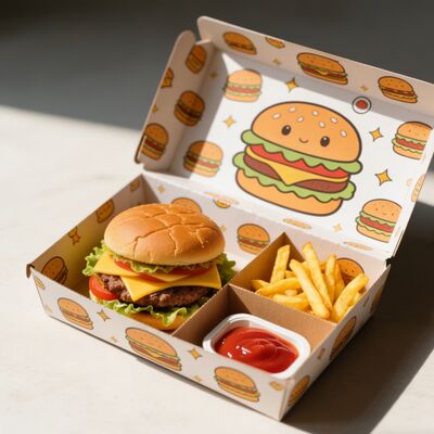 Bom preço. Cartão de papel de papel ondulado reciclável de entrega de fast food on-line