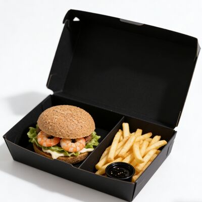 Goede prijs. Groothandel gepersonaliseerd drukken milieuvriendelijke hamburgers en frietjes biologisch afbreekbare golfkartonverpakking online