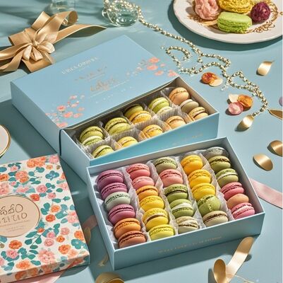 Καλή τιμή. Συσκευασία Macaron και Κουτί Δώρου Macaron από Πολυτελή Ανακυκλώσιμα Υλικά Τροφίμων με Προσαρμοσμένο Λογότυπο σε απευθείας σύνδεση