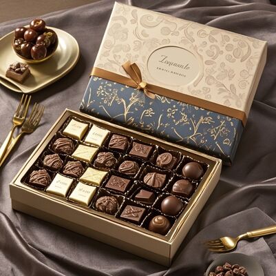 Harga yang bagus Grosir Logo Disesuaikan Makanan Grade Daur Ulang Cokelat Mewah Kotak Hadiah untuk Kemasan Premium on line