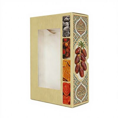 Un bon prix. Boîte d'emballage cadeau alimentaire recyclable avec fenêtre transparente et impression de logo personnalisée en ligne