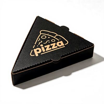 Goede prijs. Op maat bedrukt logo milieuvriendelijke driehoekige kartonnen pizzadoos voor afhaalmaaltijden online